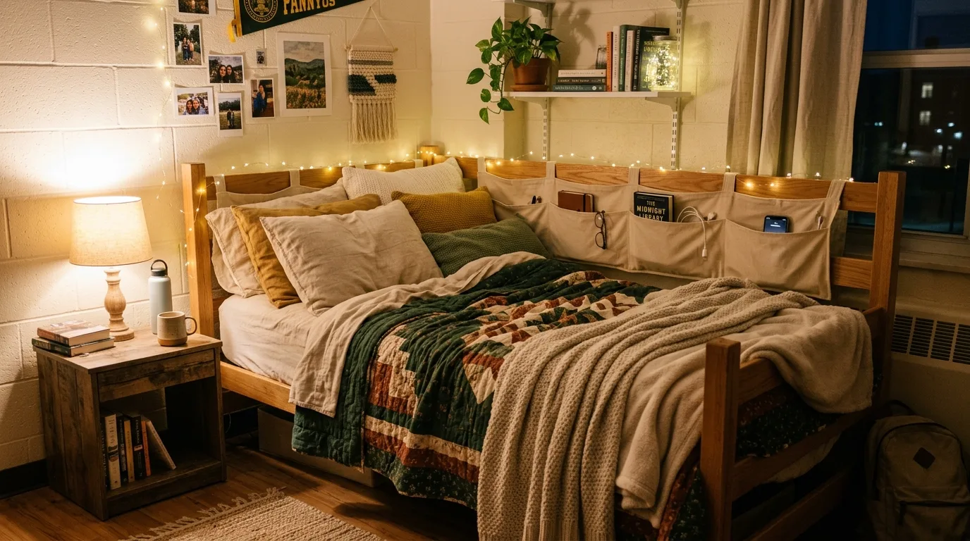 Bring in a rug to define the room and soften it inspiration for a dorm room.